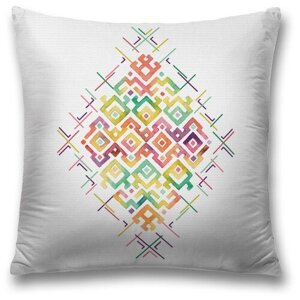 Наволочка декоративная на молнии, чехол на подушку JoyArty "Разноцветная геометрия" 45х45 см