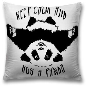 Наволочка декоративная на молнии, чехол на подушку JoyArty "Вдохновляющая панда" 45х45 см