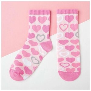 Носки детские KAFTAN «Сердечки», размер 18-20, цвет розовый