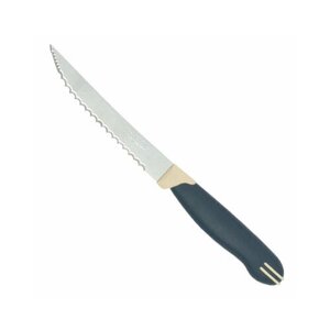 Нож кухонный 125 для стейка multicolor с зубцами синий с белым tramontina