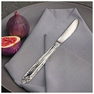 Нож столовый Доляна «Соня», h=20,5 см, толщина 2 мм, цвет серебряный , 12 шт.
