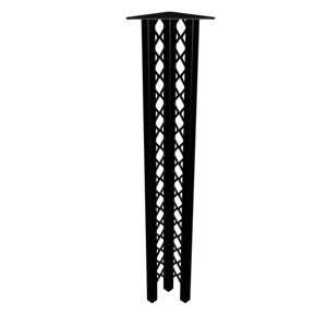 Ножка мебельная металлическая Ажур3П, высота 71см, комплект 1шт. черный глянец