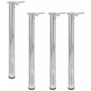 Ножки для стола, столешницы 60*710 мм 4шт металлические регулируемые, Хром