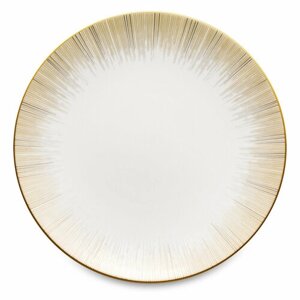 Обеденная тарелка из костяного фарфора Сверкающее Золото, 28 см, белый/золотистый, серия Glowing, Narumi, NAR-51989-5636