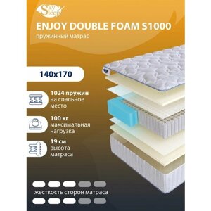 Ортопедический матрас SkySleep с независимыми пружинами ENJOY DOUBLE FOAM S1000 на кровать 140x170