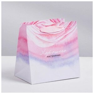 Пакет подарочный ламинированный квадратный, упаковка, «Цветочная нежность», 22 х 22 х 11 см
