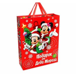 Пакет подарочный ламинированный "С Новым Годом! Микки Маус и его друзья, 31 х 40 х 11 см