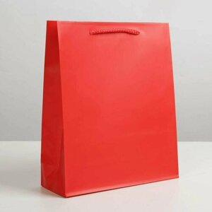 Пакет подарочный ламинированный, упаковка, «Красный», ML 21 х 25 х 8 см (комплект из 32 шт)