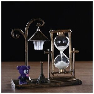 Песочные часы "Уличный фонарик", сувенирные, с подсветкой, 15.5 х 6.5 х 15.5 см, микс