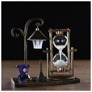 Песочные часы 'Уличный фонарик'сувенирные, с подсветкой, 15.5 х 6.5 х 15.5 см