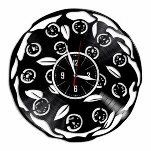 Пицца - настенные часы из виниловой пластинки