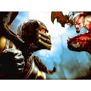 Плакат, постер на бумаге Mortal Kombat: Fight/Мортал Комбат: Битва/игровые/игра/компьютерные герои персонажи. Размер 21 х 30 см