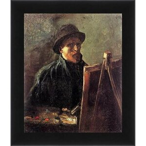 Плакат, постер на бумаге Self-Portrait with Dark Felt Hat at the Easel. Винсент Ван Гог. Размер 42 на 60 см