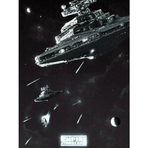 Плакат, постер на бумаге Star Wars: The Empire Strikes Back/Звездные войны: Империя наносит ответный удар/черно-белый. Размер 30 х 42 см