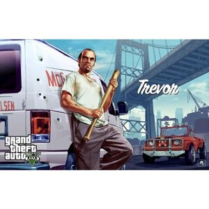 Плакат, постер на холсте GTA 5 (Grand Theft Auto V, 2013г). Размер 30 х 42 см