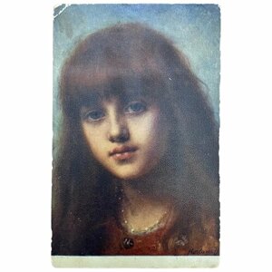 Почтовая открытка "А. А. Харламов. Женский портрет" 1900-1917 гг. Российская Империя