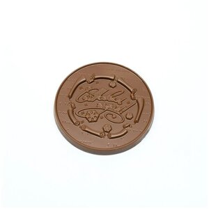 Подарочная шоколадная фигура Frade/Фраде - Медаль Новогодняя - снежинка (вес-40г) (молочный)