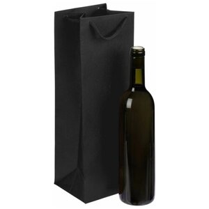 Подарочный пакет новогодний под бутылку шампанского Vindemia черный