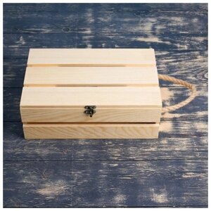 Подарочный ящик 302010 см деревянный с откидной крышкой, с замком, ручка Дарим Красиво