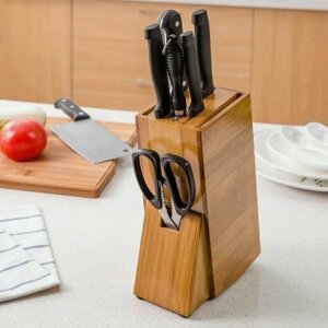 Подставка для ножей из бамбука на 7 предметов