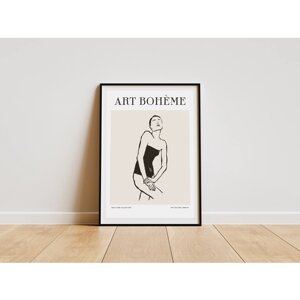 Постер минималистичный “La Femme Boheme" без рамки 50х70 см | Картина для интерьера | Плакат | Постер на стену