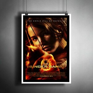Постер плакат для интерьера "Фильм: Голодные игры. Дженнифер Лоуренс. The Hunger Games"Декор дома, офиса, комнаты A3 (297 x 420 мм)