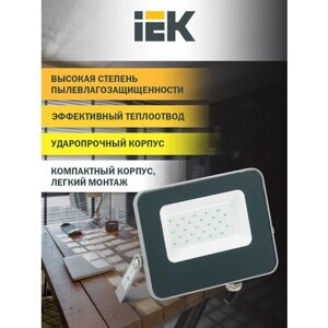 Прожектор светодиодный IEK СДО 07-20B, 20 Вт, свет: синий