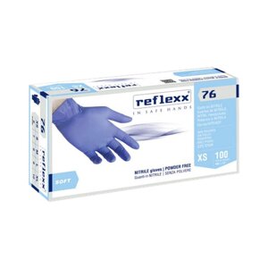 Reflexx | Резиновые перчатки, нитриловые, синие. Размер-M. 3,5 гр. Толщина 0,07 мм.