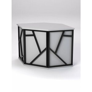 Ресепшен - стол угловой "РОК"3 (декор комбо), Серый 90 x 90 x 75 см
