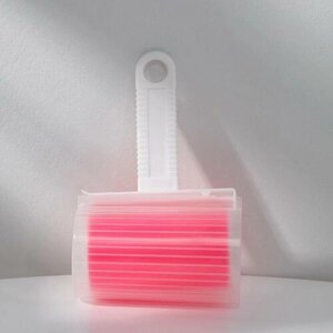 Ролик для чистки одежды в футляре силиконовый, 17116 см, цвет розовый