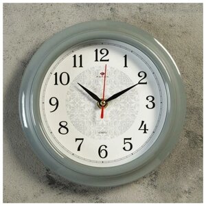 Рубин Часы настенные, интерьерные "Рубин", d-21 см, серый корпус