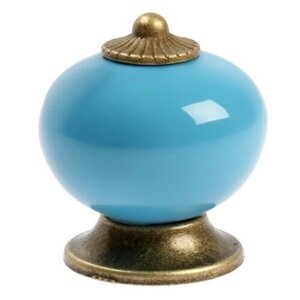 Ручка кнопка DOME Ceramics 003, керамическая, синяя