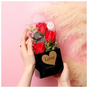 Secret Beauty Мыльные розы в коробке, красные, набор 3 шт