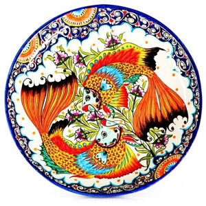 Шафран ляган «Рыбка» Риштанская Керамика 4454517, 32 см, 1 шт., разноцветный