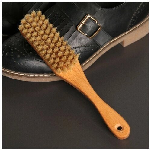 Щётка для обуви SAVANNA, 213,5 см, 59 пучков, натуральный волос