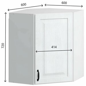 Шкаф кухонный навесной угловой 60*60 см, МДФ Белая текстура
