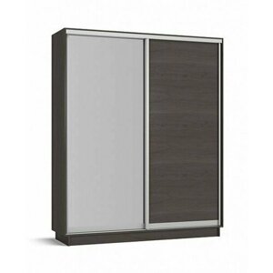 Шкаф-купе для одежды с зеркалом РИМ-180, 2-дверный, цвет венге, 177x60x224 см