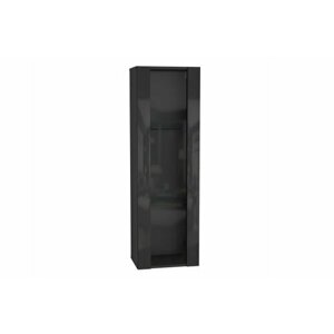 Шкаф-витрина для ванной НК-мебель Point тип-21 без блока питания, ШхГхВ)40х29х126 см, Черный/Черный глянец