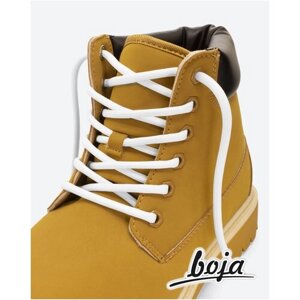 Шнурки для обуви BOJA (LUX), круглые, белые, 150 см, для кроссовок; ботинок; кед; бутсов