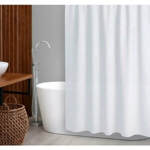 Штора для ванной комнаты, 180*180 см, 12 колец, PEVA , цвет белый