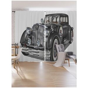 Шторы под лён JoyArty "Шикарное авто ретро", серия Oxford DeLux, 340х265 см
