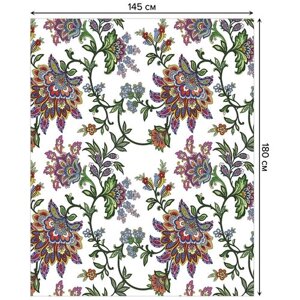 Скатерть прямоугольная JoyArty "Дикие цветы" из сатена, 180x145 см