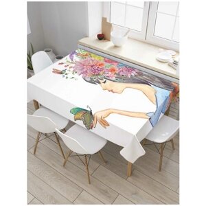 Скатерть прямоугольная JoyArty на кухонный стол "Хранительница природы" из оксфорда, 180x145 см