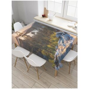 Скатерть прямоугольная JoyArty на кухонный стол "Красивое озеро" из оксфорда, 120x145 см
