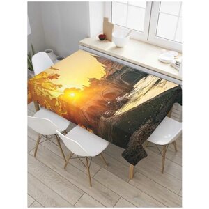 Скатерть прямоугольная JoyArty на кухонный стол "Мост в Италии" из оксфорда, 180x145 см
