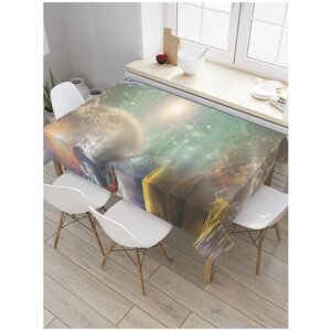 Скатерть прямоугольная JoyArty на кухонный стол "Непредсказуемая погода" из оксфорда, 180x145 см