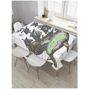 Скатерть прямоугольная JoyArty на кухонный стол "Пиратский парусник" из оксфорда, 120x145 см