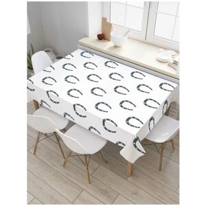 Скатерть прямоугольная JoyArty на кухонный стол "Преграда из подков" из оксфорда, 120x145 см