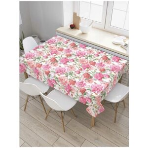 Скатерть прямоугольная JoyArty на кухонный стол "Сад из роз" из оксфорда, 180x145 см