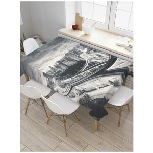 Скатерть прямоугольная JoyArty на кухонный стол "Серый трафик города" из оксфорда, 180x145 см